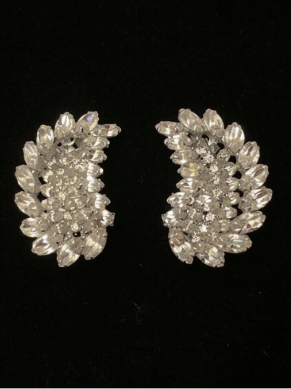 #300 Vintage Kramer of NY Rhinestone Clip-on Earrings